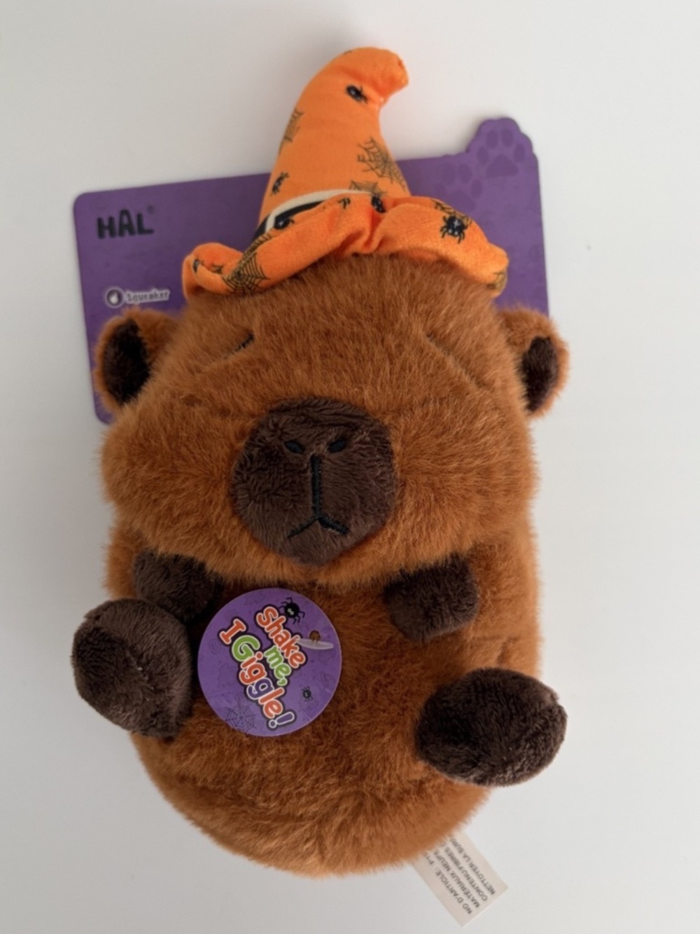 NWT Halloween Capybara Plush Dog Toy Smoochy Pet Pals Brown Squeaky Crinkle